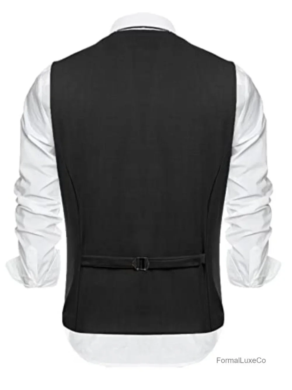 Men's Double Layer Suit Vest Wedding Waistcoat Slim Fit with Pockets
